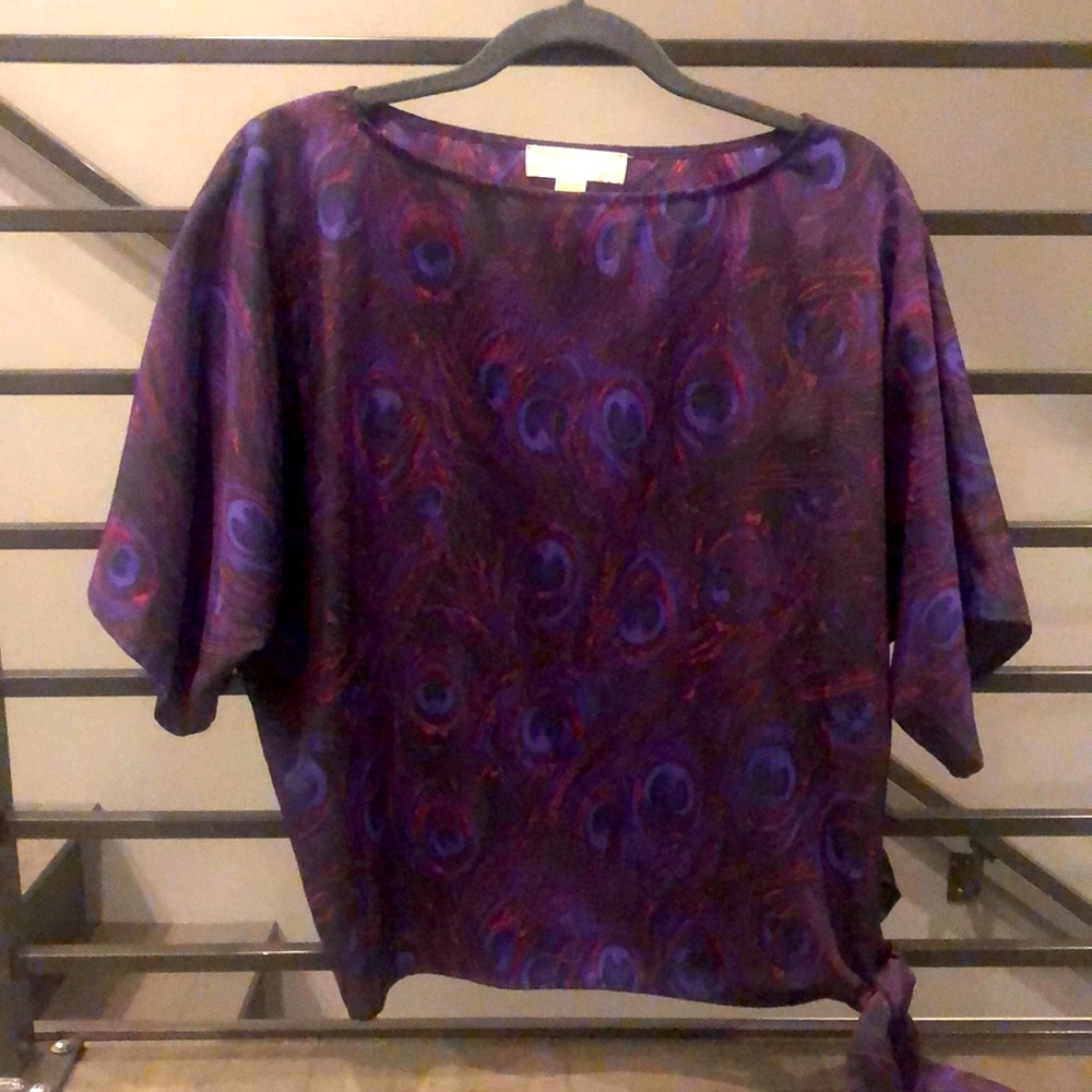 Michael Kors satin peacock shirt